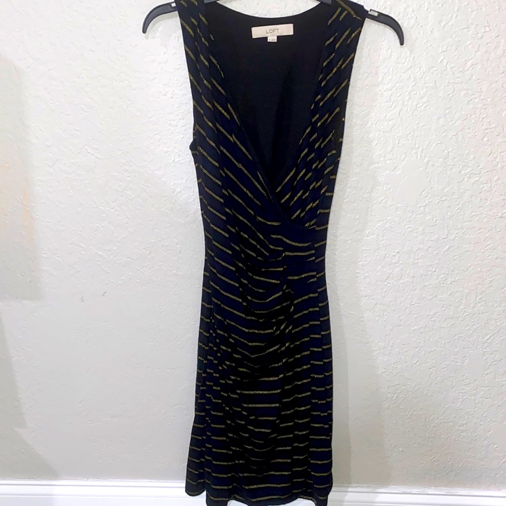 LOFT - Blue and gold dress